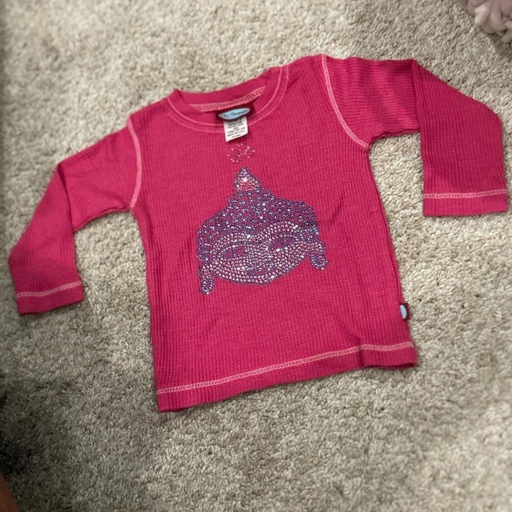 DENNYS- City Threads Pink Long Sleeve Tee with Sparkle Design